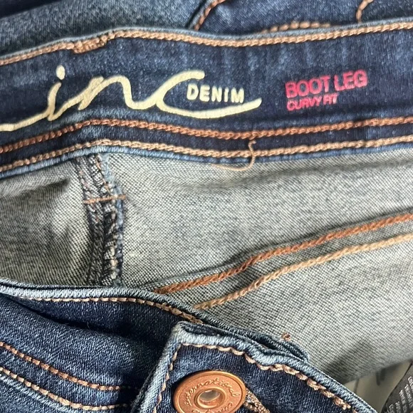 INC International Concepts Dark Blue Boot Cut Jeans - Picture 4 of 4